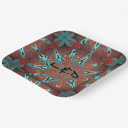 Fractal Star of Future & Your letters Papieren Bordje (Gebogen)