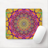 Fractal Star-vormige Mandala | Colorful Psychedeli Muismat (Met muis)