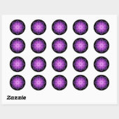 Fractal Stardust paarse Ronde Sticker (Vel)