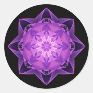 Fractal Stardust paarse Ronde Sticker