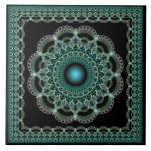 Fractal  ster mandala tegeltje