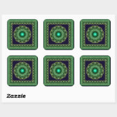 Fractal ster mandala vierkante sticker (Vel)