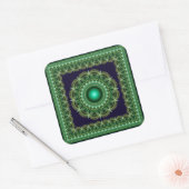 Fractal ster mandala vierkante sticker (Envelop)