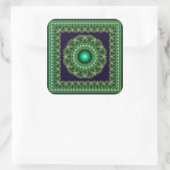 Fractal ster mandala vierkante sticker (Tas)