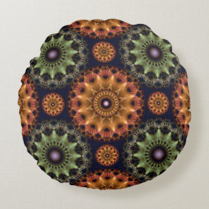 Fractal sterpatroon ronde kussen