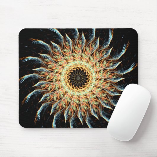 Fractal Sunflower Mousepad Muismat (Met muis)