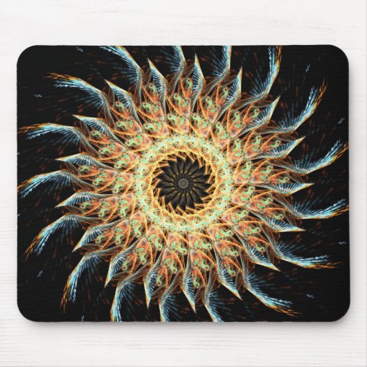 Fractal Sunflower Mousepad Muismat (Voorkant)