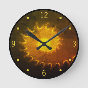 Fractal Sunset Wall klok