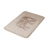 Fractal Swirl Elephant, Brown and Taupe Bath Mat (Gekanteld)