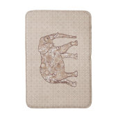 Fractal Swirl Elephant, Brown and Taupe Bath Mat (Voorkant Verticaal)