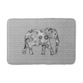 Fractal Swirl Elephant, Grey, Black and White Badmat (Voorkant)