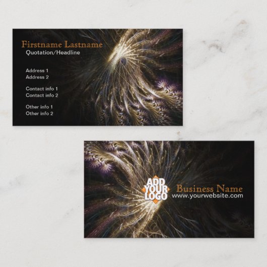 Fractal Swirl met Logo Visitekaartje (Voorkant / Achterkant)