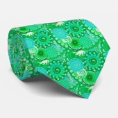 Fractal swirl patroon, jade, turquoise, aqua stropdas (Opgerold)