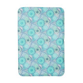 Fractal Swirl patroon, Light Blue en Aqua Badmat (Voorkant Verticaal)