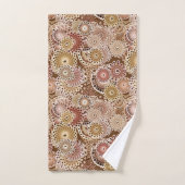 Fractal Swirl Pattern, Brown, Tan en Beige Bad Handdoek (Handdoek)