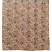 Fractal Swirl Pattern, Brown, Tan en Beige Douchegordijn (Voorkant)