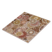 Fractal Swirl Pattern, Brown, Tan en Beige Tegeltje (Zijkant)