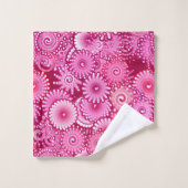 Fractal Swirl Pattern, Magenta, Pink en Burgundy Bad Handdoek (Wasdoekje)