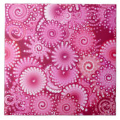 Fractal Swirl Pattern, Magenta, Pink en Burgundy Tegeltje (Voorkant)
