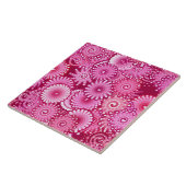 Fractal Swirl Pattern, Magenta, Pink en Burgundy Tegeltje (Zijkant)