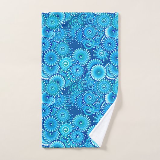 Fractal Swirl Pattern, Shades of Cobalt Blue Bad Handdoek (Handdoek)