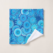Fractal Swirl Pattern, Shades of Cobalt Blue Bad Handdoek (Wasdoekje)