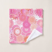 Fractal Swirl Pattern, Shades of Pink and Coral Bad Handdoek (Wasdoekje)