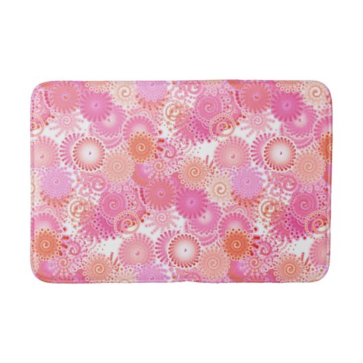 Fractal Swirl Pattern, Shades of Pink and Coral Badmat (Voorkant)
