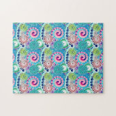 Fractal Swirl Pattern, Turquoise Pink Multi Legpuzzel (Horizontaal)