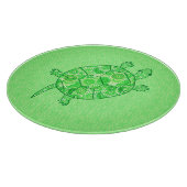 Fractal swirl turtle - limoen en smaragdgroen snijplank (Hoek)