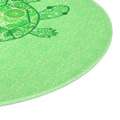 Fractal swirl turtle - limoen en smaragdgroen snijplank (Hoek)