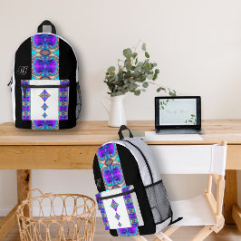 Fractal symmetrische Print Cut Sew Rugzak