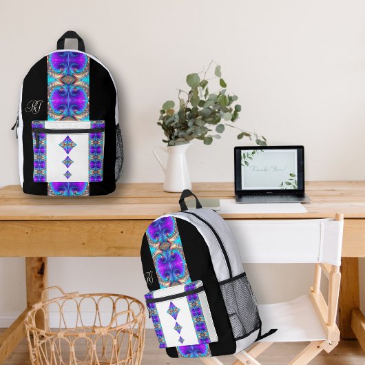 Fractal symmetrische Print Cut Sew Rugzak