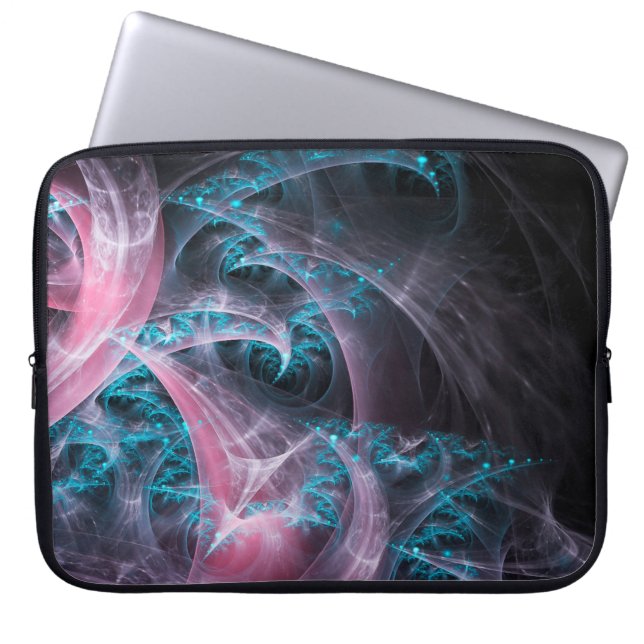 Fractal texture background design laptop sleeve (Voorkant)