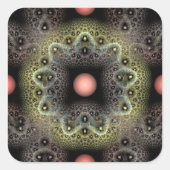 Fractal textuur vierkante sticker (Voorkant)