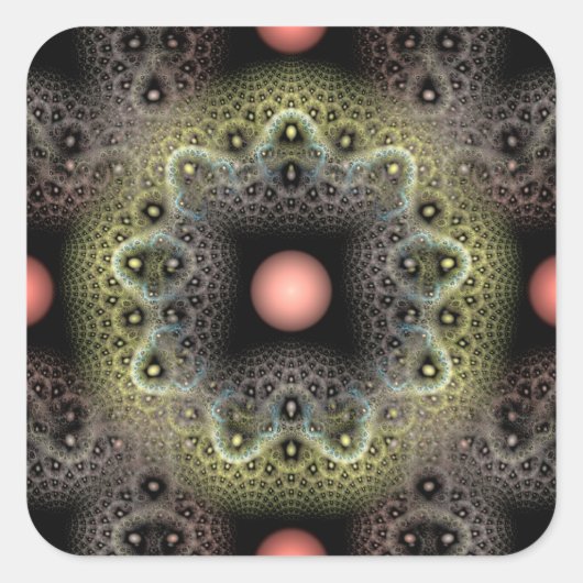 Fractal textuur vierkante sticker (Voorkant)
