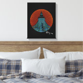 Fractal Tokyo Tower van Rofey Canvas Afdruk (Insitu (Slaapkamer))