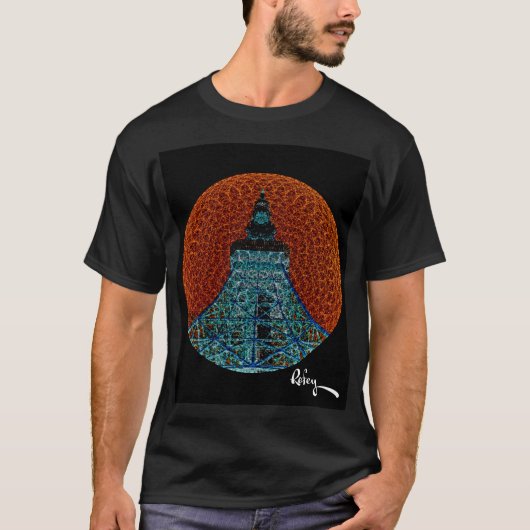 Fractal Tokyo Tower van Rofey T-shirt (Voorkant)