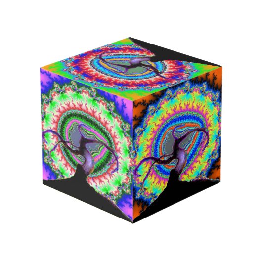 Fractal Tree Custom 4" Photo Cube Kubus (Achter hoekig)