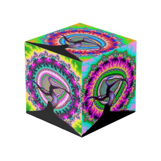 Fractal Tree Custom 4" Photo Cube Kubus (Voorkant hoekig)