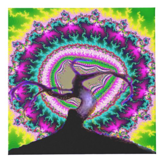 Fractal Tree Custom 4" Photo Cube Kubus (Voorkant)