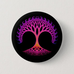 Fractal Tree of Life Inspiration Ronde Button 5,7 Cm