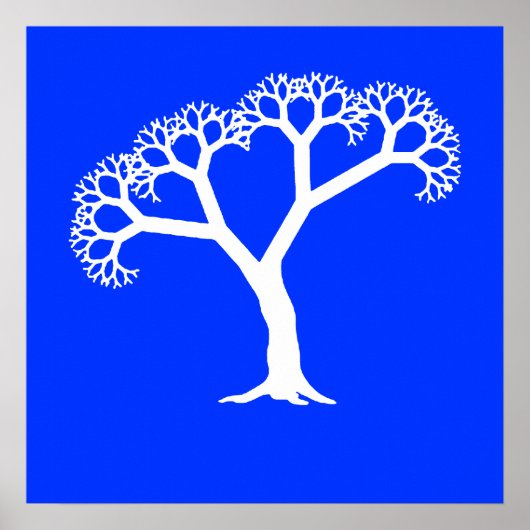 Fractal Tree White Poster (Voorkant)