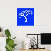 Fractal Tree White Poster (Thuiskantoor)