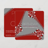 Fractal Tri-Abstract Birthday Invitation Kaart (Voorkant / Achterkant)