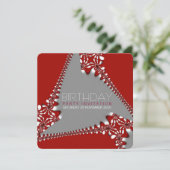 Fractal Tri-Abstract Birthday Invitation Kaart (Staand voorkant)