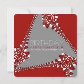 Fractal Tri-Abstract Birthday Invitation Kaart (Voorkant)