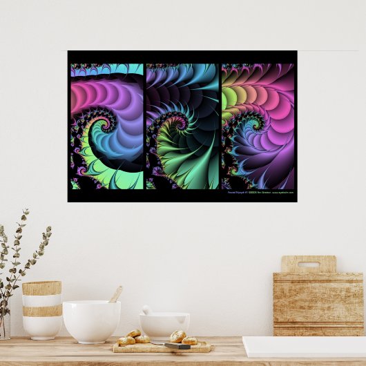 Fractal Triptych #1 Poster (Keuken)