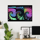 Fractal Triptych #1 Poster (Thuiskantoor)