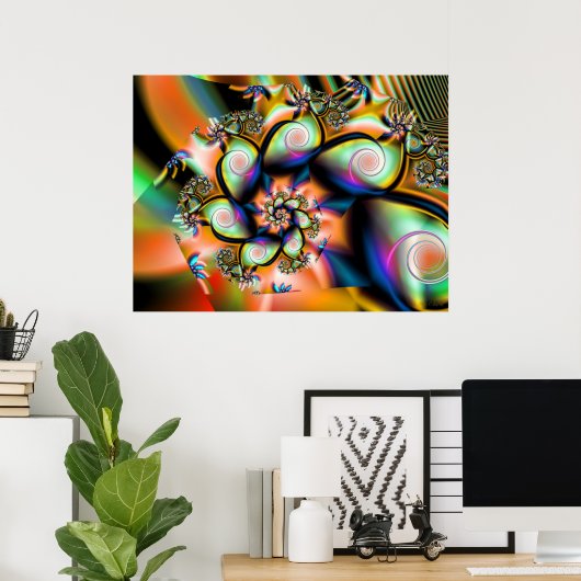 Fractal Tropical Smoothie Poster (Thuiskantoor)